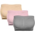 thumbnail image 1 of SURJDE Size Strapless Bra Bandeau Double Women Plus Padded Top Stretchy Removable (D-Multicolor, XXL), 1 of 6