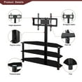 Modstyle Corner TV Stand, 3Tier Glass Floor TV Stand with Mount for 32
