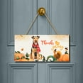 thumbnail image 2 of Happy Thanksgiving Airedale Terrier with Turkey Pumpkins Autumn Vibes Landscape Wood Sign Dale Waterside Dog Lover Hanging Wall Home Decor - 12018, 2 of 5