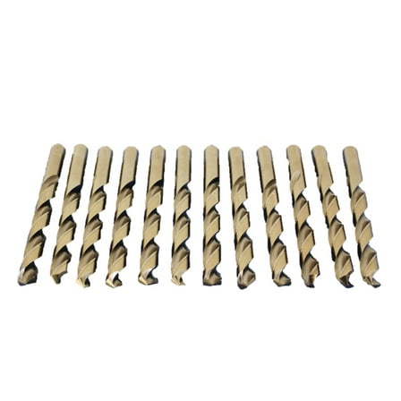 TEMO 12 pc 1/2 Inch Cobalt 135 Degree Jobber Drill Bit 10 Inch Length
