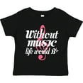 thumbnail image 3 of Inktastic Without Music Life Would Be Flat Girls Toddler T-Shirt, 3 of 5