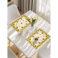thumbnail image 5 of Sunflower Placemats Set of 12, Farm Botanical Floral Retro Bee Placemats for Dining Table, Place Mats for Kitchen Tabletop, Waterproof Wipeable Dining Table Mats Set, 5 of 9