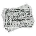 thumbnail image 1 of Ambesonne Geek Place Mats Set of 4, Space Geek Theme Sci Fi, Standard Size, Grey Pale Grey, 1 of 6