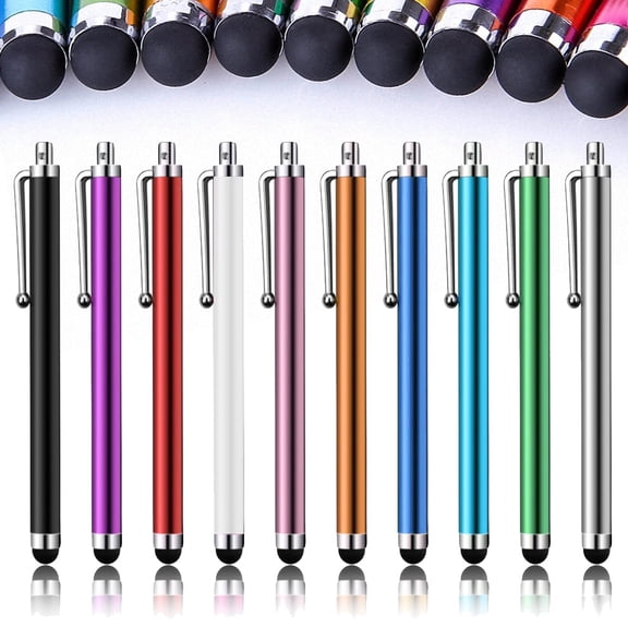 10-Pack Universal Capacitive Stylus Pens for Touch Screens – Compatible with iPad, iPhone, Samsung Galaxy, and Tablets