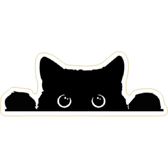 shiyou-Peeking Sneaky Cat Sticker Funny Vinyl Waterproof, Size 5 Inch Yeti Cup Cooler Box Decal Car Laptop Wall