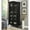 Black, variant on BOUQUETYZ 72" Arched Farmhouse Display Cabinet with Glass Doors, 6-Tier Wooden Bookcase, French Country Curio Cabinet, Antique White