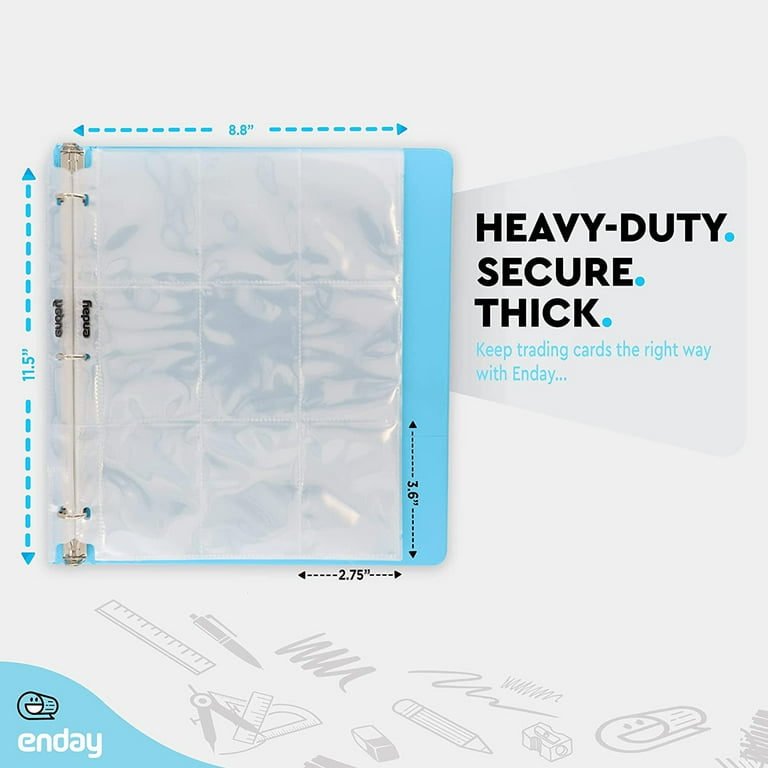 pokemon trading card binder plastic sheet protectors Trading Card Protector Sheets 9 Pocket X 100 Plastic Pages Holds 900 Cards  (3-Ring Binder Compatible)
