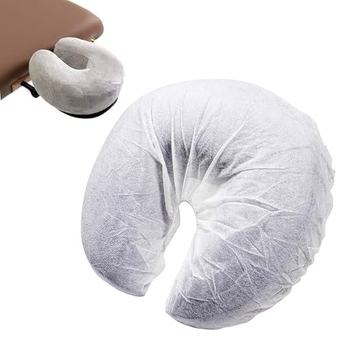 White Disposable Massage Table Face Cradle Covers, Soft Polypropylene, 100 Count, 13 in