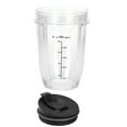 thumbnail image 2 of for Nutri Ninja 18 Oz Cup with 2 Sealing Caps, Suitable for 900W/1000W NINJA Juicer Series Blender (2 Pack),2 * 18OZ juice cup 1 * Flat cover 1 * flip,black & transparent, 2 of 8