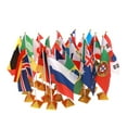 BESTONZON 10pcs 2018 Russia Country Flags International Flags with Stand World Flags for Desk