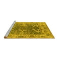 thumbnail image 2 of Ahgly Company Machine Washable Indoor Round Oriental Yellow Traditional Area Rugs, 6' Round, 2 of 4