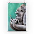 thumbnail image 2 of Gorilla Inspecting Butterfly on Finger (12x18 Wall Art Poster, Room Decor), 2 of 3