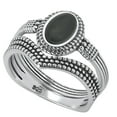 thumbnail image 5 of LaRaso & Co His Her Wedding Rings Sterling Silver Black Onyx Silver & Titanium Engagement TRIO Set Him Her 8/13, 5 of 7