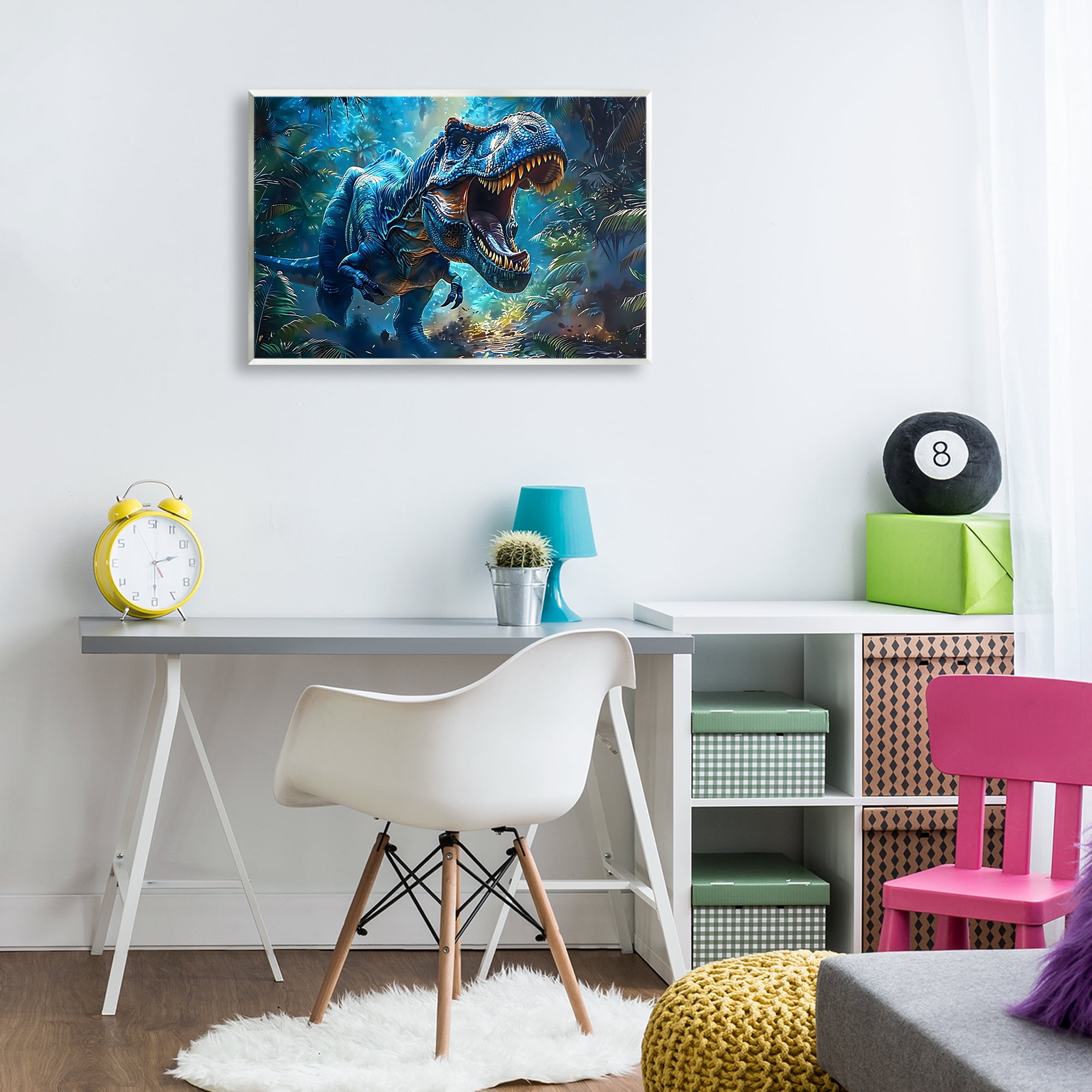 Stupell Industries Blue Toned Dinosaur Roar Wall Plaque Art, design by Creative Studio