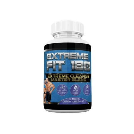 Extreme Fit 180-Extreme Cleanse Master Blend- Flush Excess Waste And Toxins- Increase Nutrient Absorption- Promote Weight Loss -100% Natural Key Ingredients (60