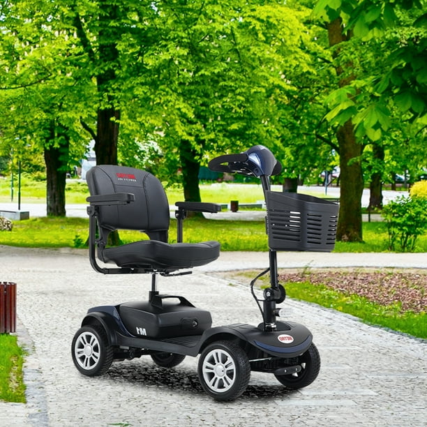 Electric wheelchair for Senior, 4 Wheel Mobility Scooter with Detachable Basket and Control