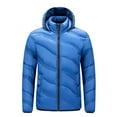 thumbnail image 2 of Busydd Mens Puffer Jacket Zipper Hooded Winter Coats for Men Casual Solid Color Puffy Jackets Warm Long Sleeve Down Jacket Plus Size Lightweight Outerwear with Pockets M-5XL, 2 of 8
