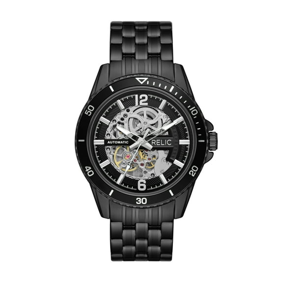 Relic Men's Lewis Automatic, Black Alloy Watch