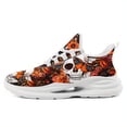 thumbnail image 2 of Coolcustomize Orange/White Casual Gothic Sneakers for Women, Featuring a Skull and Butterfly Design, Stylish Streetwear Athletic Shoes, Lightweight Breathable Tennis Shoes, Trendy Athletic Footwear, 2 of 5