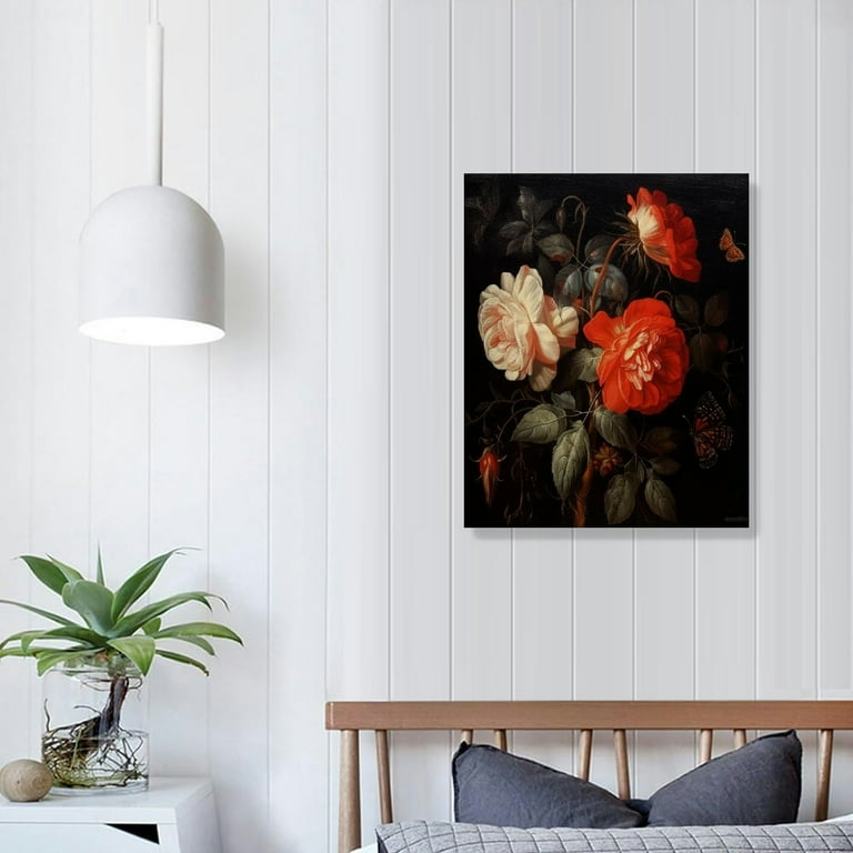 Affiche en toile avec fleur de pivoine, impression botanique, peinture