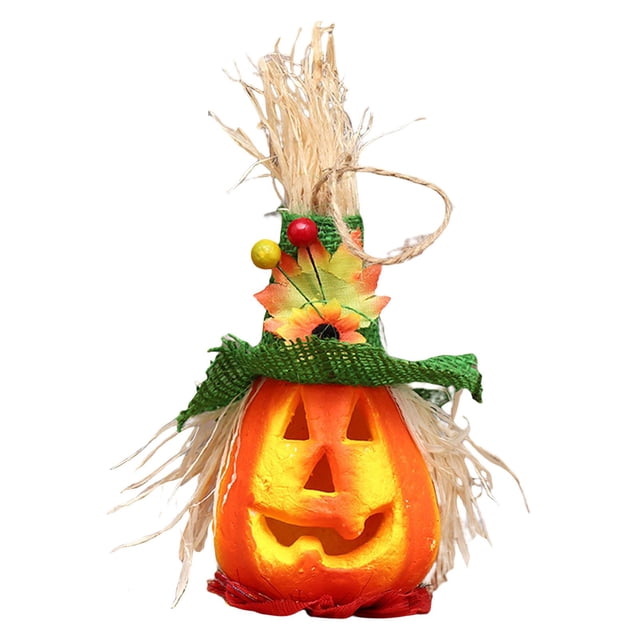 Linterna de calabaza de Halloween decorativa para celebrar la decoración del hogar, porche interior Sombrero verde