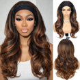 thumbnail image 1 of Yanonmyfd  Curly Headband Wig Layered Headband Wigs for Black Women TALOS Long Wavy Natural Black Curly Synthetic Half Wig, 1 of 15