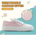 thumbnail image 2 of Toddler Sneakers for Girls Boys, Kids Canvas Fashion Shoes Elastic Straps Laces Slip On Lightweight Comfortable Classic Casual Walking Shoes, 2 of 6