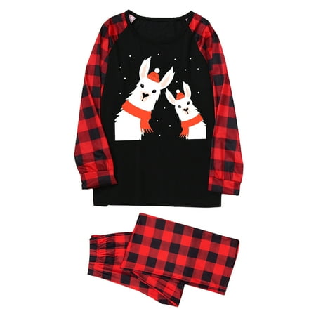 

AXXD Christmas Women Mommy Printed Long Sleeve O-Neck Zipper Xmas Family Matching Jumpsuit Pajamas