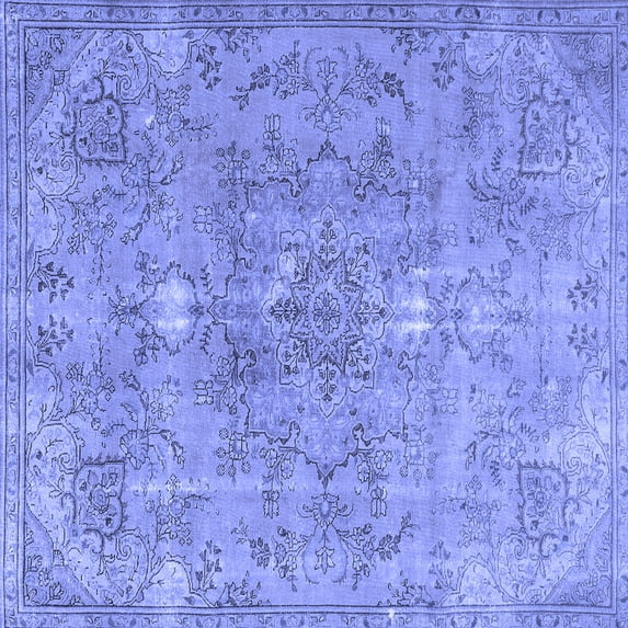 Ahgly Company Indoor Square Persian Blue Traditional Area Rugs, 7' Square