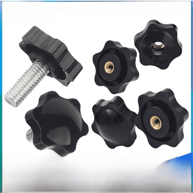 Tuerca de tornillo con mango de ciruela con revestimiento de goma y orificio pasante, tornillo de mano con cabeza de goma británica, tuerca de tornillo de mano de plástico hexagonal, tuerca