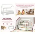 thumbnail image 6 of Bellemave Twin Size House Floor Bed with High Fence Guardrails Wooden Playhouse Bed Frame Twin Floor Bed with Roof Montessori House Bed Frame (Twin, White), 6 of 14