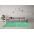 thumbnail image 3 of Ahgly Company Machine Washable Indoor Square Abstract Turquoise Blue Modern Area Rugs, 7' Square, 3 of 4