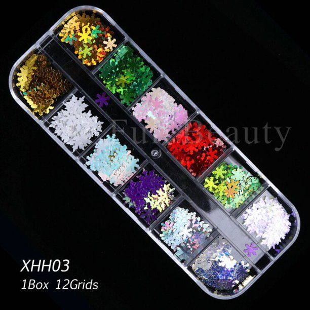 Lentejuelas de brillo de uñas hexagonales mixtas iridiscentes Holo copos de polvo para decoración de uñas esmalte de Gel Paillette accesorios de manicura LADJ01-12-2 Tan Jianjun unisex