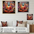 thumbnail image 4 of Designart "Vibrant Indian Buddhist Spirit" Spiritual Wall Art - Global Pink Buddhism Entryway Wall Art, 4 of 6