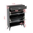 thumbnail image 7 of 4 Tier Shoe Storage Cabinet with 3 Flip Drawers, Modern Wood Base Shoe Cabinet with Metal Leg, Freestanding Shoe Storage Cabinet with Boot Position for Entryway, Living Room, Bedroom, Antique Gray, 7 of 7