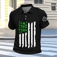 thumbnail image 4 of COSFO Big And Tall Polo Shirts for Men Short Sleeve St Patricks Day Waffle Graphic Tees Button Pullover Slim Fit Collared Mesh Tops, 4 of 5