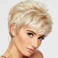 thumbnail image 5 of European Fashion Short Straight Wig for Women Golden Blonde Synthetic Hair with Headband, 5 of 7