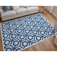 thumbnail image 2 of Feizy Saphir Mira Modern Geometric, Blue/Green/White, 1'9" x 2'10" Accent Rug Sheen Fade Resistant Mid-Century Modern Design Carpet for Living Dining Bed Room, 2 of 9