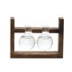 thumbnail image 1 of Jarrón de madera de vidrio con diseño creativo y sencillo, contenedor hidropónico para plantas verdes, decoración de escritorio de estilo moderno (jarrón de doble bola sin planta)., 1 of 5