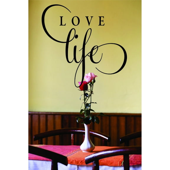 Decal Wall Sticker : Love Life Quote 12x18 Inches