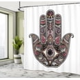 thumbnail image 4 of Ambesonne Hamsa Shower Curtain, Vintage Eye Pattern Oriental, 69"Wx84"L, Pale Rose, 4 of 4