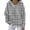 White, variant on Women's Fashion Casual Hooded Loose Printed Long Sleeve Sweatshirt Grid Pattern Pullover Top for Women Autumn Streetwear Comfortable Oversized Hoodie,Light Gray,L