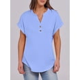 thumbnail image 4 of ANRABESS Womens Short Sleeve Henley Tops V Neck Dressy Casual Blouses Summer Trendy Tee Shirts 2026 Vacation Fashion Clothes Light Blue Small, 4 of 8
