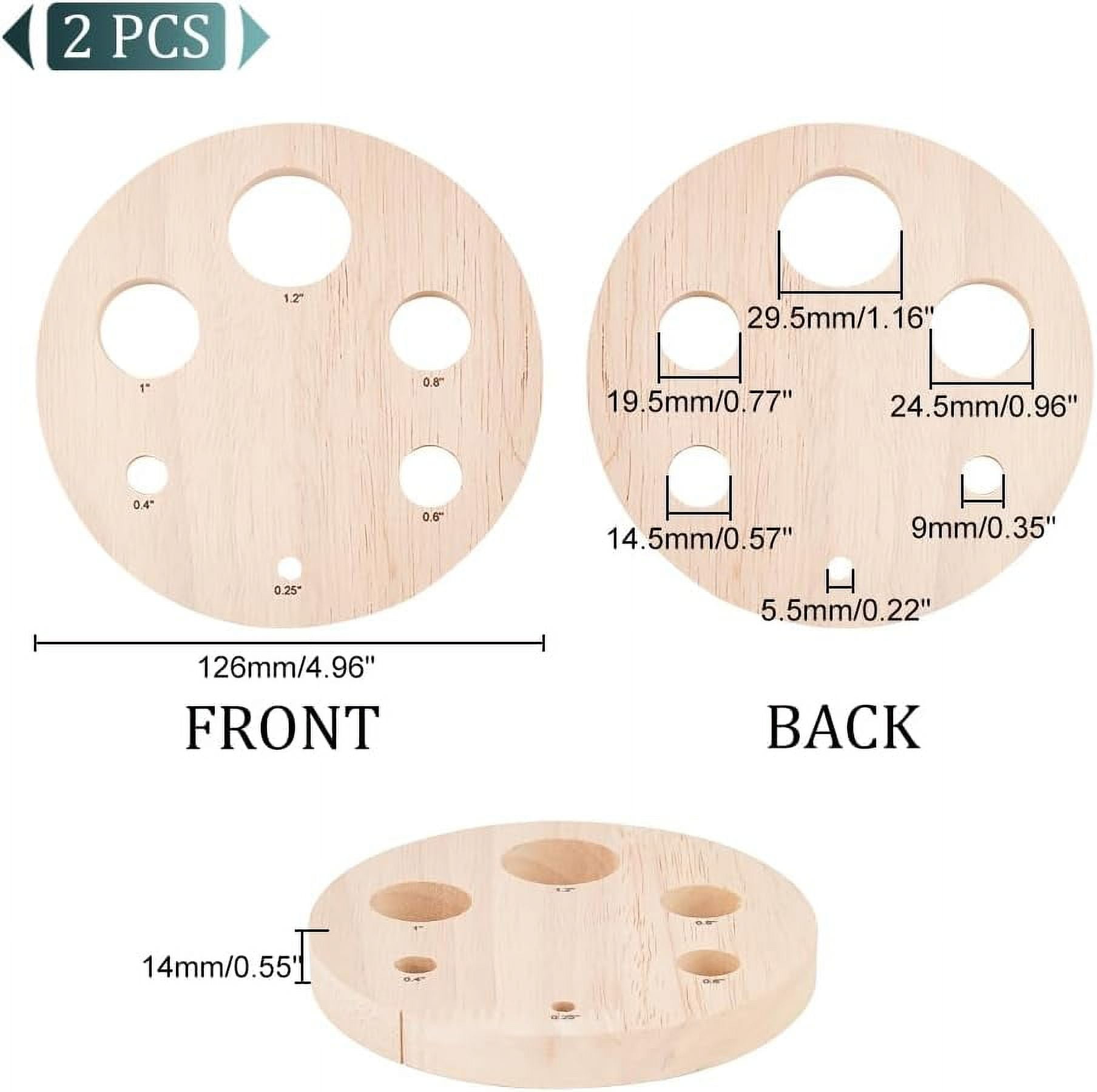2pcs Safety Eyes Insertion Tool Wood Auxiliary Tool for Attaching Safety Eyes and Washers Amigurumi Craft Eyes Tool Eyeball Gauge Board for Crochet