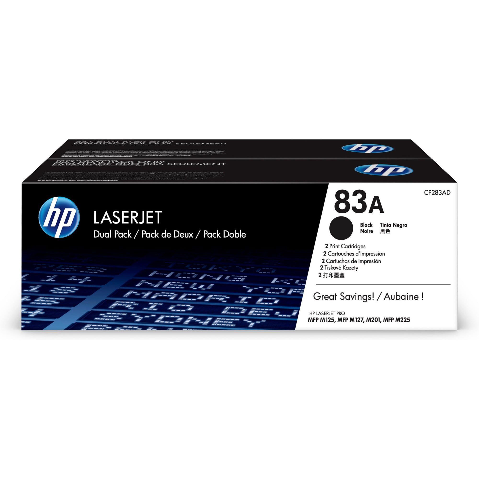 HP 83A (CF283AD) Toner Cartridges Black (2 pack)