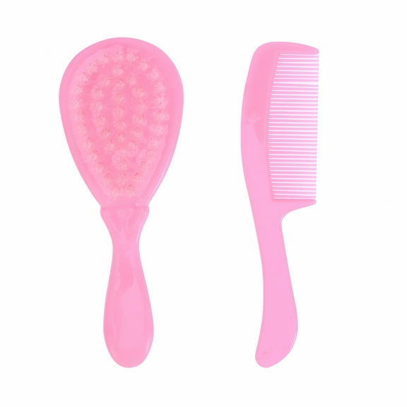ACDANC Baby Brush and Comb Set Children Massage Care Safety Comb Comb Brush Combination Pink