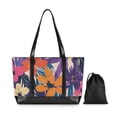 thumbnail image 7 of FORMRS Canvas Laptop Tote Bag for Women with 15.6" Computer Compartments Shoulder Handbag, Colorful Painted Flowers Pattern, 7 of 7