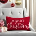 thumbnail image 6 of AUQ 2026 New Red Christmas Lumbar Pillow Cover 12X20 Inches for Christmas Decorations Merry Christmas Throw Pillow Covers Winter Holiday Cushion Case Decoration for Sofa Couch, 6 of 6