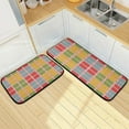 thumbnail image 7 of GZHJMY Colorful Lattice Knitting Anti Fatigue Kitchen Mat Set of 2 Non Slip Skid Washable Soft Absorbent Anti Kitchen Floor Mats for Kitchen Sink Laundry Room Bathroom (19"x27"+19"x47"), 7 of 7