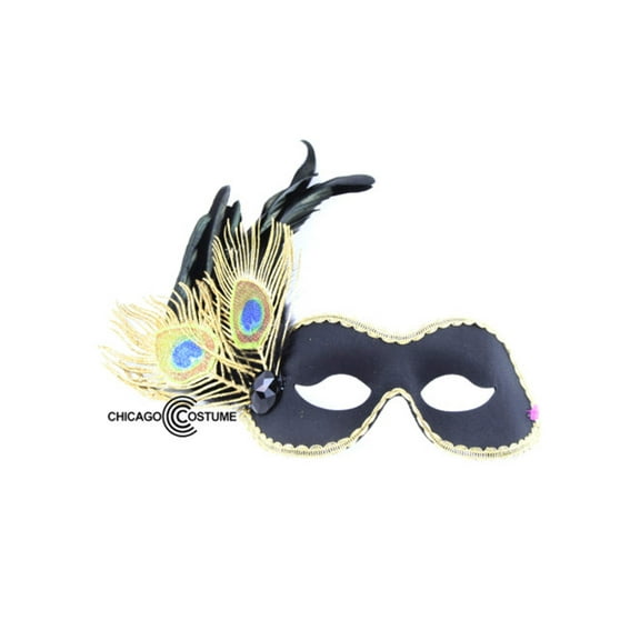 Daniella-Black/Gold Adult Costume Mask